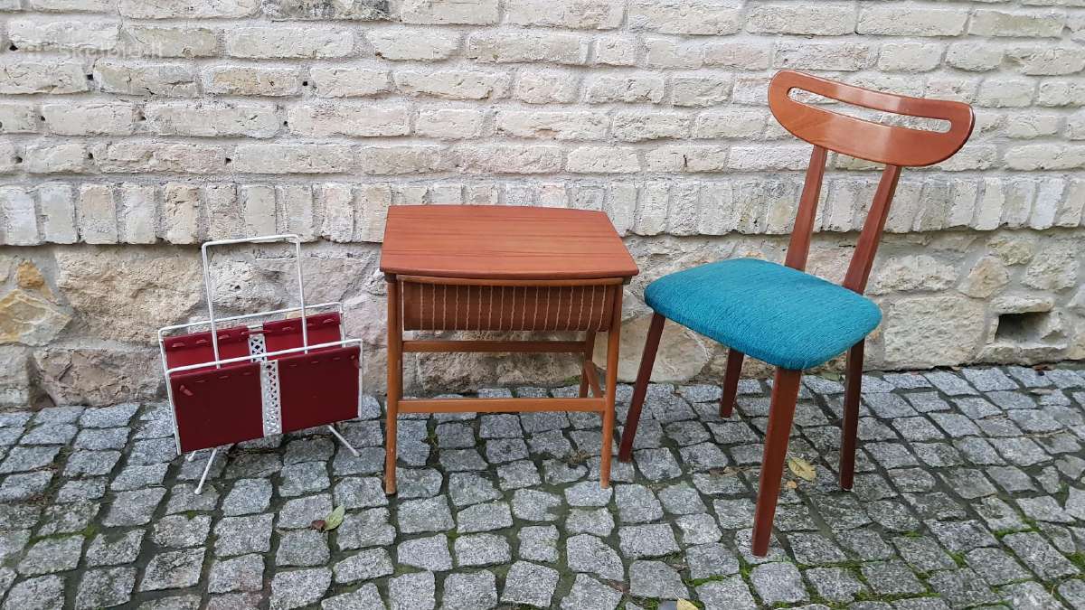 Vintažinis mid century tikmedžio staliukas - nuotraukos Nr. 13