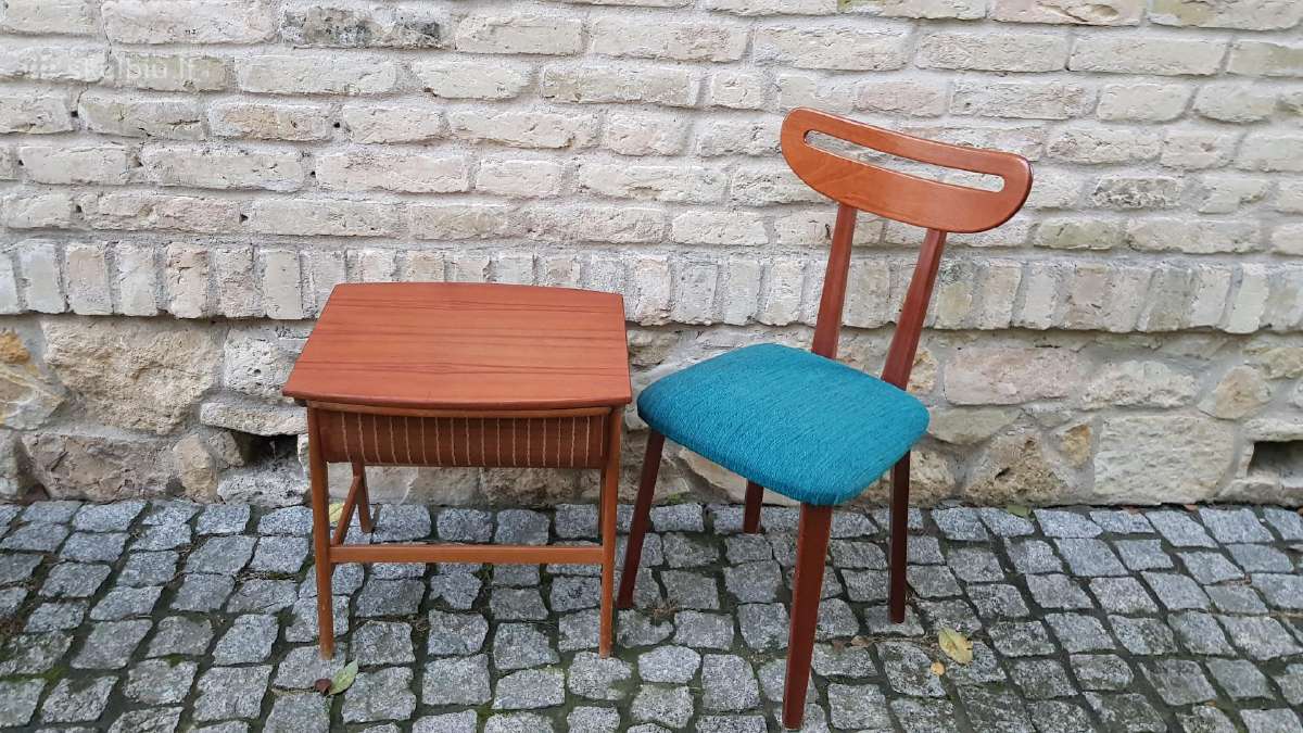 Vintažinis mid century tikmedžio staliukas - nuotraukos Nr. 16