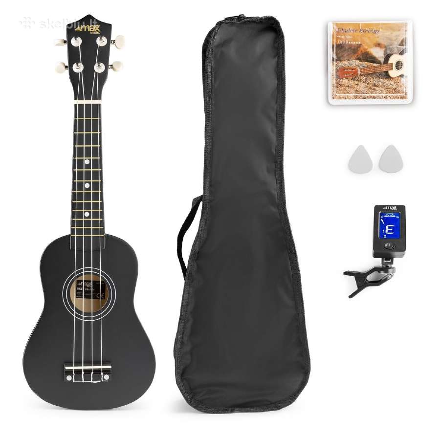 Ukulele rinkinys soprano 21" juoda - nuotraukos Nr. 3