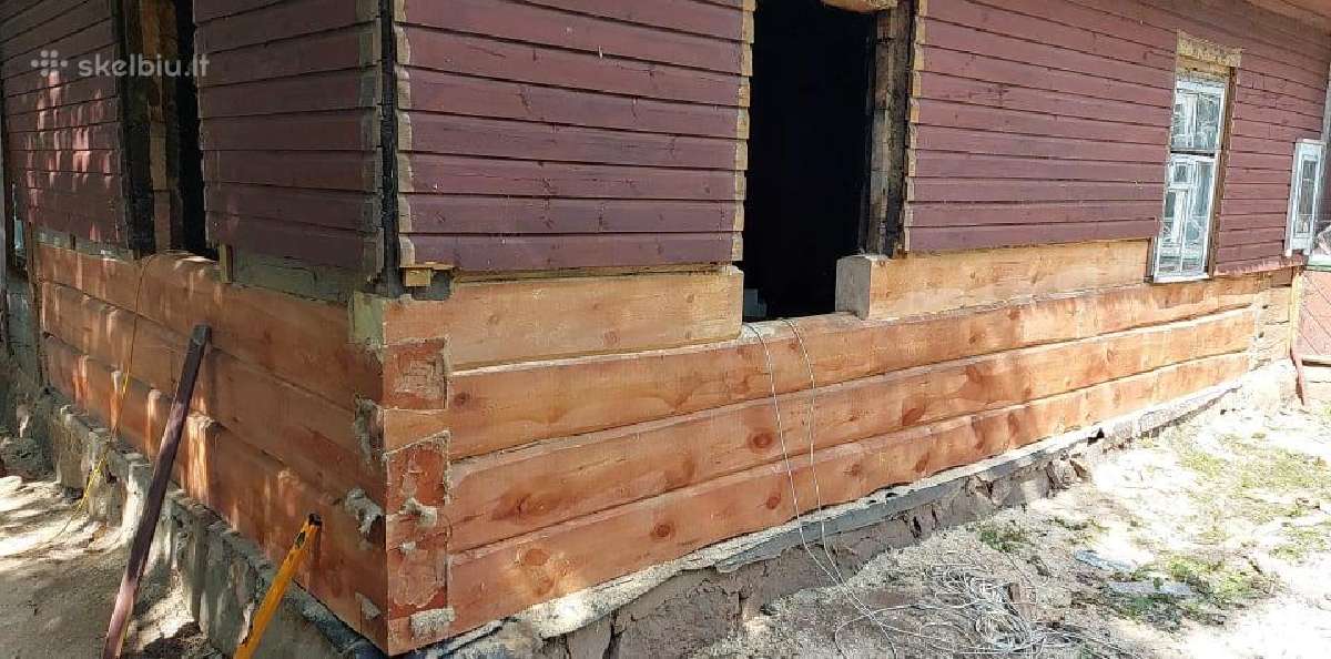 Senų namų rąstų keitimas ir pamatų atnaujinimas - nuotraukos Nr. 22