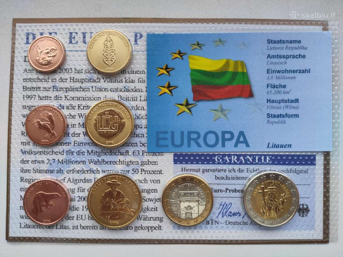 2006 Lietuviškų eurų bandiniai - pavyzdžiai