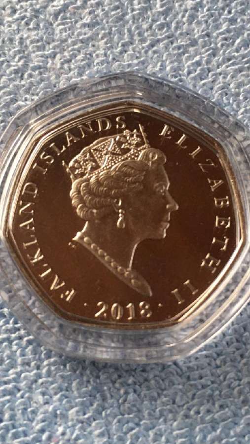 Moneta Falkland isl. 2018m. 50 pensu, cu-ni - nuotraukos Nr. 2