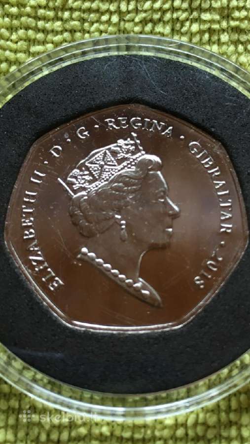 Moneta Gibraltar 2018m. 50 pensu, cu-ni - nuotraukos Nr. 2