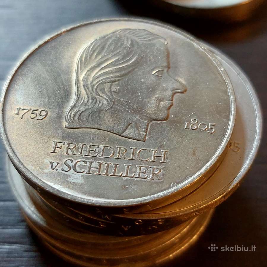 Vokietija 1972 Ddr Friedrich v. Schiller 20 Mark
