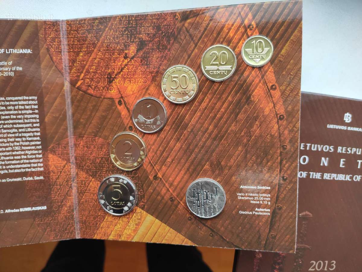 2013 metų laidos apyvartinių monetų numizmatinis - nuotraukos Nr. 2
