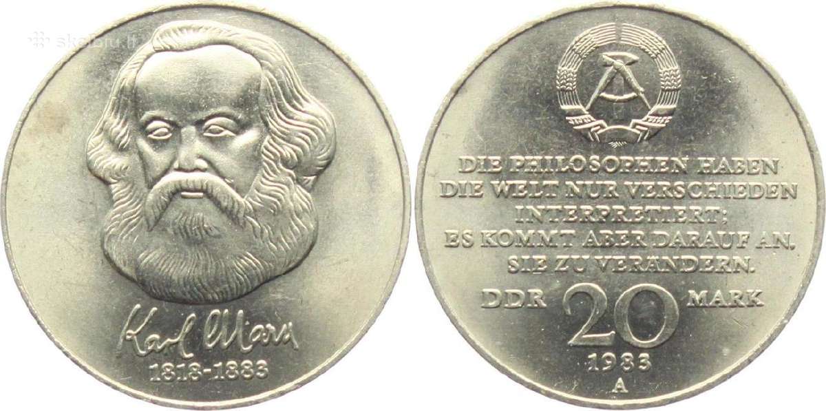 Vokietija 1983 Ddr 20 mark Karl Marx