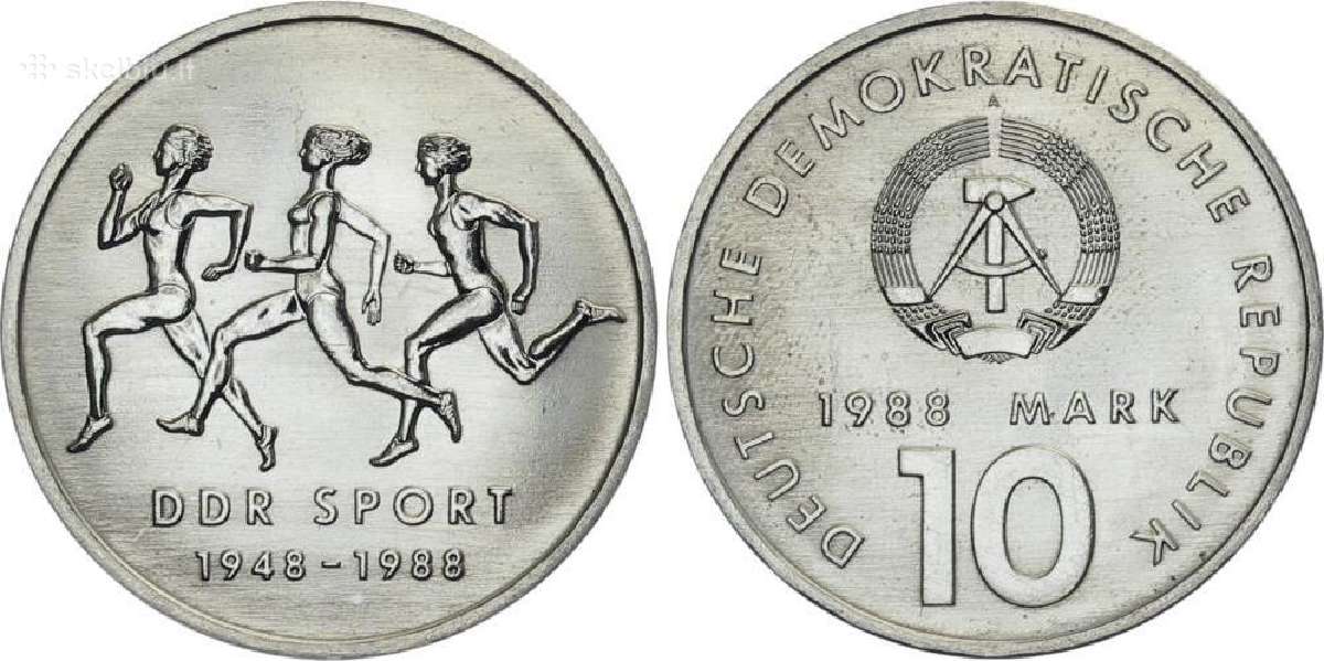 Vokietija 1988 ddr sport 10 mark