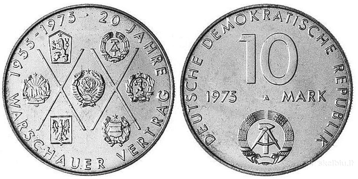 Vokietija 1975 20 m Warschauer Vertrag Ddr 10 mark