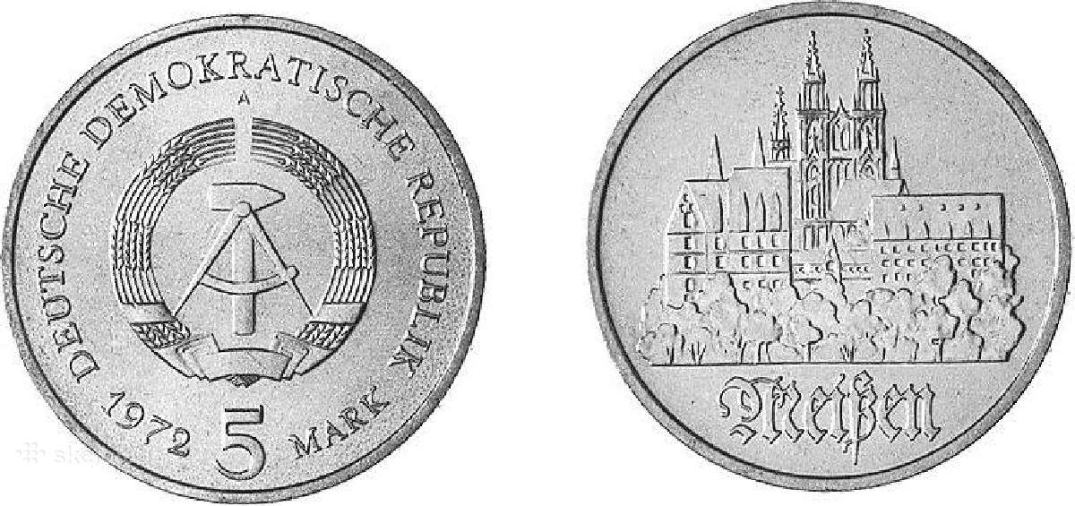Vokietija 5 Mark Meissen Cathedral 1972 Katedra