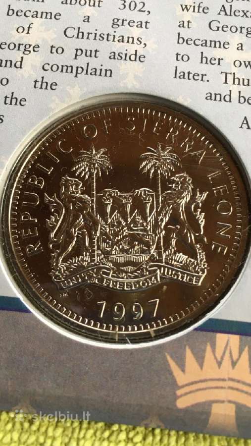Moneta Sierra Leone 1997m. 1 dollar, cu-ni - nuotraukos Nr. 2