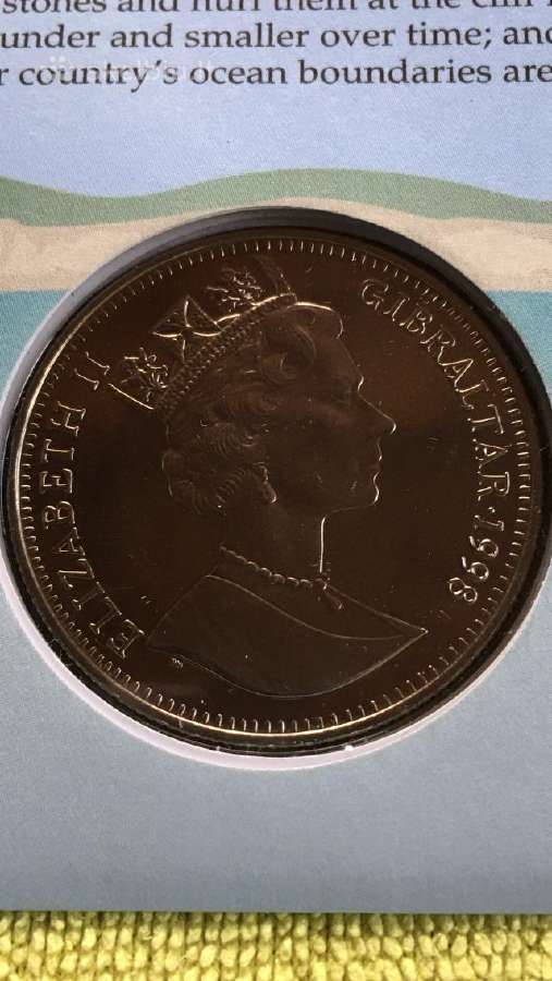 Moneta Gibraltar 1998m. 1 krona, cu-ni - nuotraukos Nr. 2