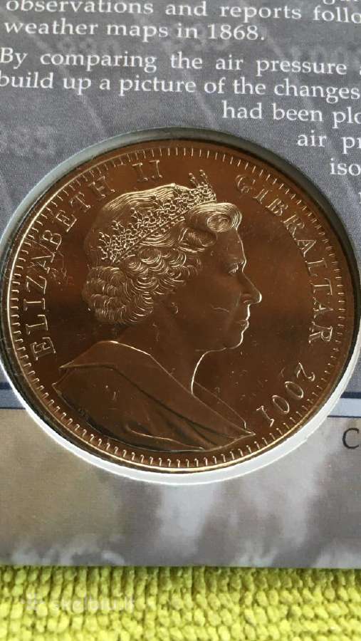 Moneta Gibraltar 2001m. 1 krona, cu-ni - nuotraukos Nr. 2