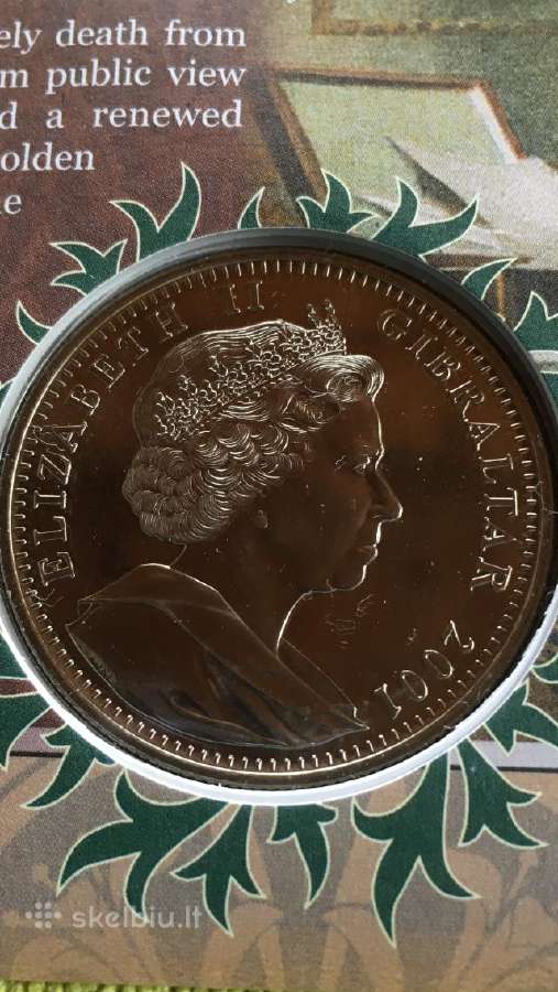 Moneta Gibraltar 2001m. 1 krona, cu-ni - nuotraukos Nr. 2