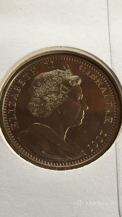 Moneta Gibraltar 2001m. 1 krona, cu-ni - nuotraukos Nr. 2