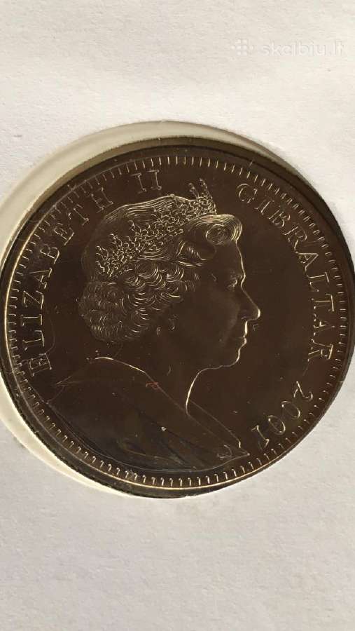 Moneta Gibraltar 2001m. 1 krona, cu-ni - nuotraukos Nr. 2