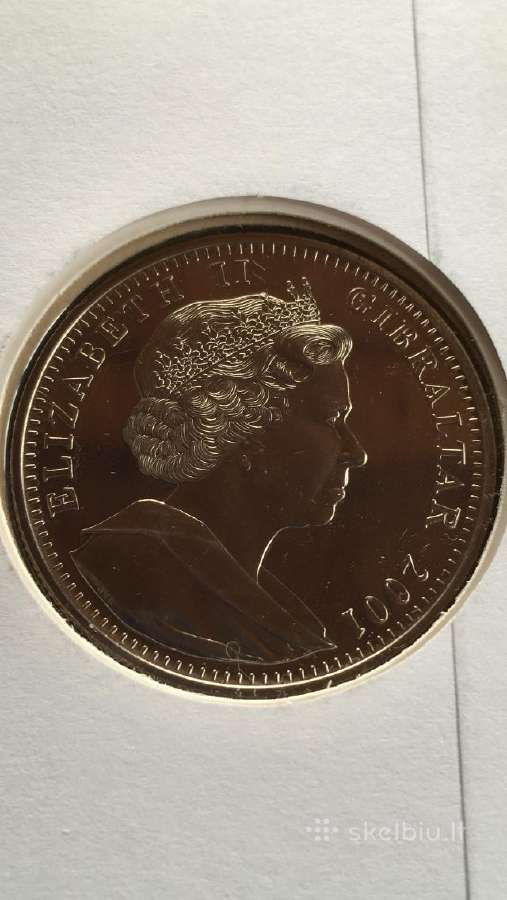 Moneta Gibraltar 2001m. 1 krona, cu-ni - nuotraukos Nr. 2