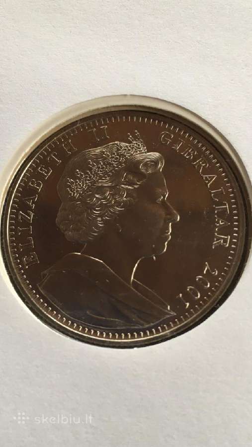 Moneta Gibraltar 2001m. 1 krona, cu-ni - nuotraukos Nr. 2