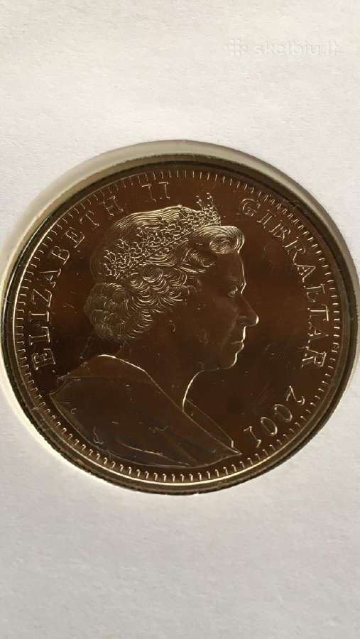 Moneta Gibraltar 2001m. 1 krona, cu-ni - nuotraukos Nr. 2