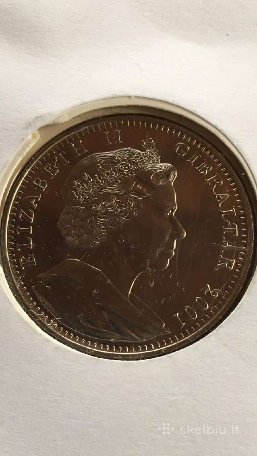 Moneta Gibraltar 2001m. 1 krona, cu-ni - nuotraukos Nr. 2