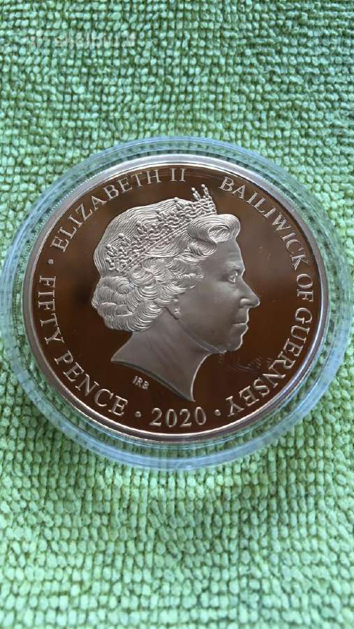 Moneta Guernsey 2020m, 5 svarai, cu-ni - nuotraukos Nr. 2