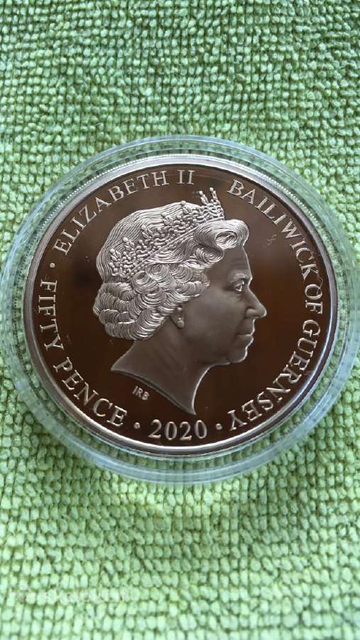 Moneta Guernsey 2020m, 5 svarai, cu-ni - nuotraukos Nr. 2