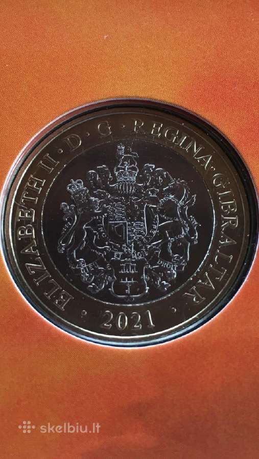 Moneta Gibraltar 2021m. 2 svarai, cu-ni - nuotraukos Nr. 2