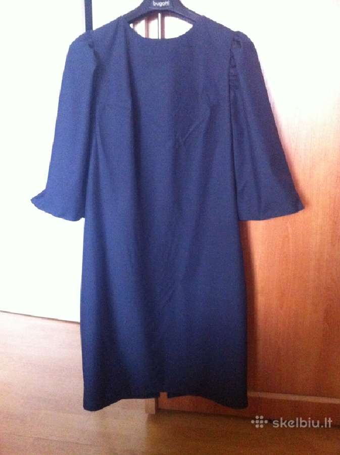 Tamsiai mėlyna klasikinė suknelė