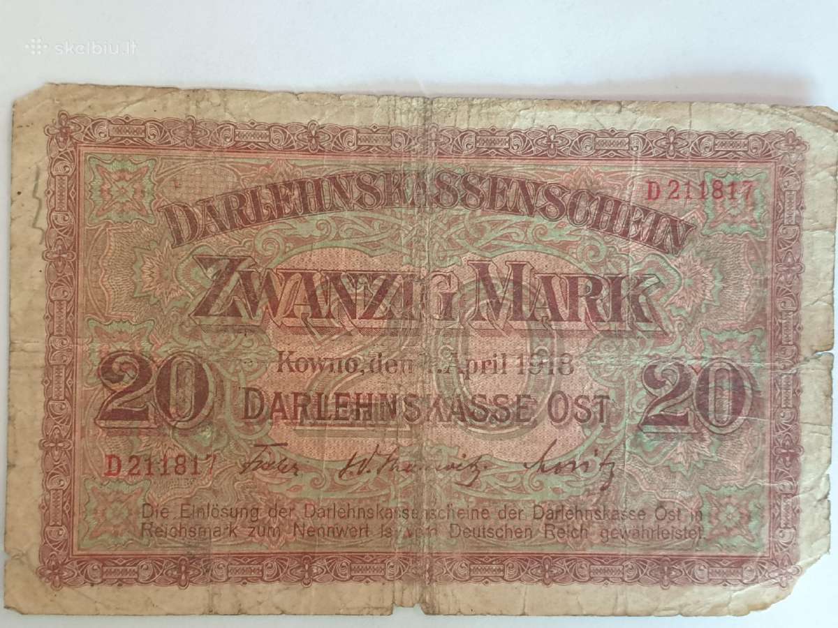 1918 metų 20 ostmarkės