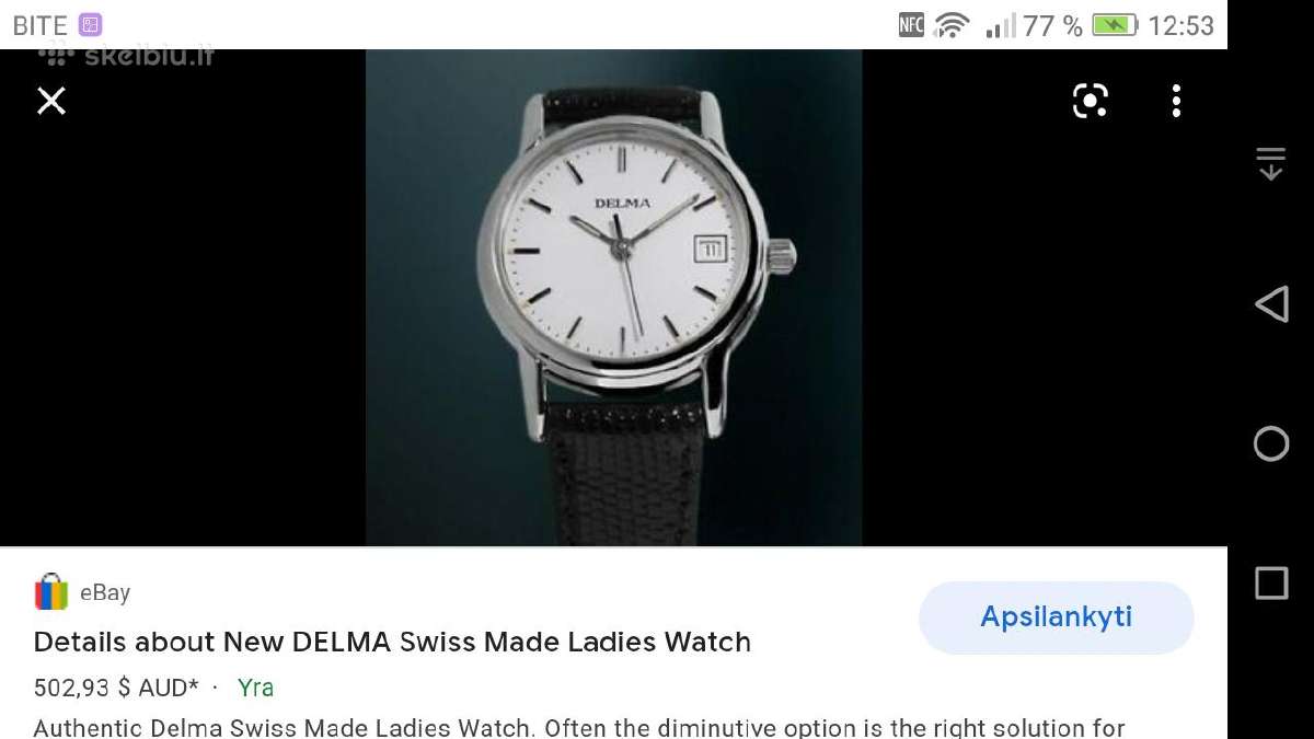 Delma Swiss kvarcinis laikrodis , paauksuotas - nuotraukos Nr. 2