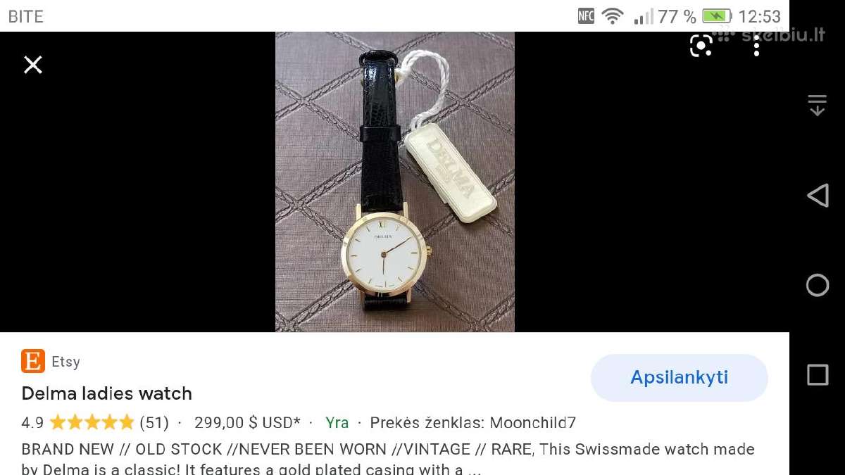 Delma Swiss kvarcinis laikrodis , paauksuotas - nuotraukos Nr. 3