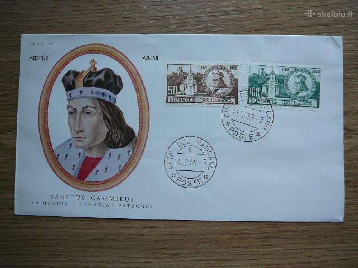 Vatikanas Sv. Kazimieras Lietuva 1959 Fdc591v - nuotraukos Nr. 2