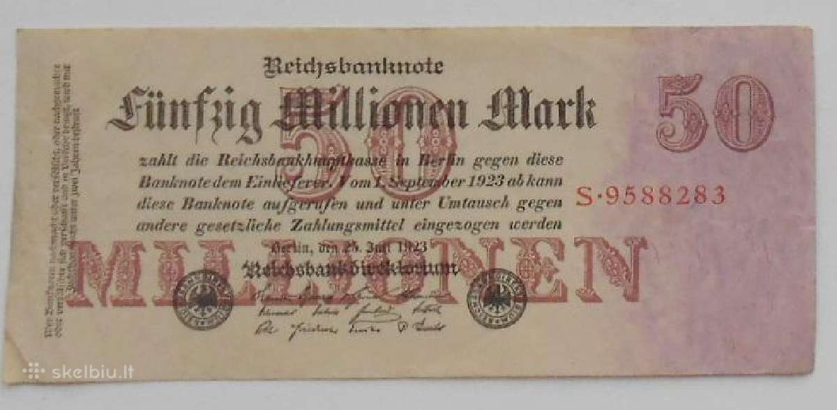 50 000 000 markių Vokietija 1923m