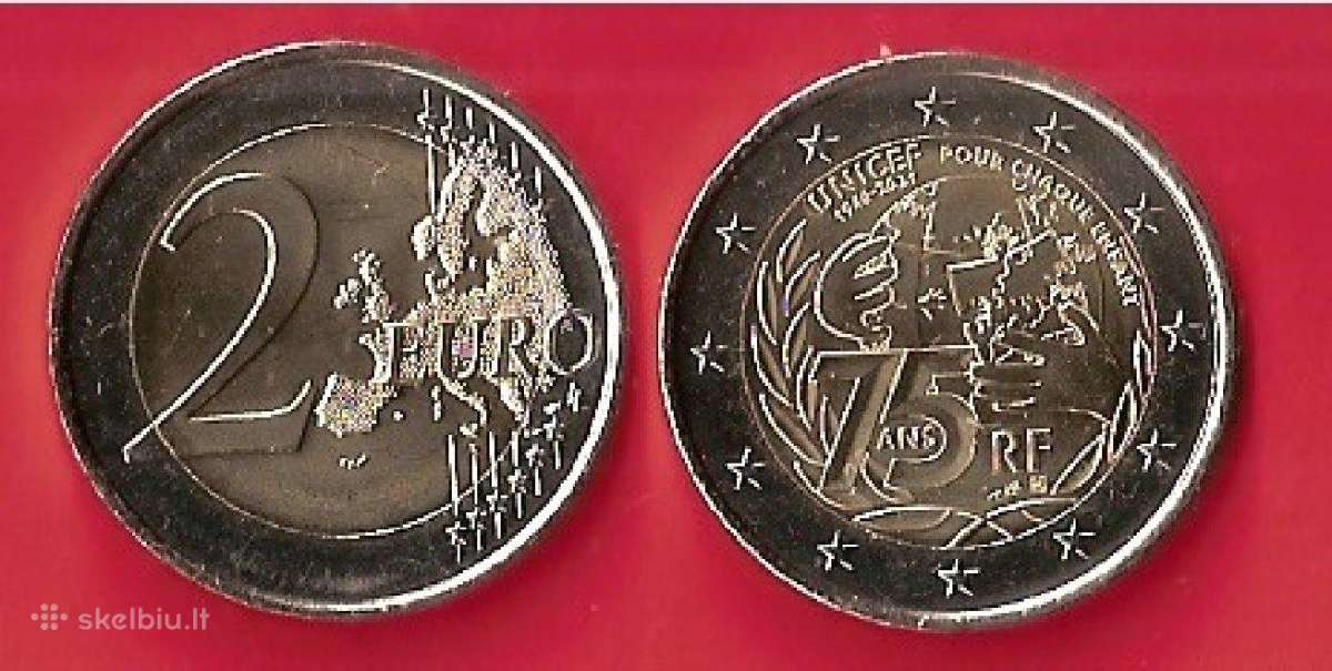 2021m.prancūzija 2 € Unicef Unc