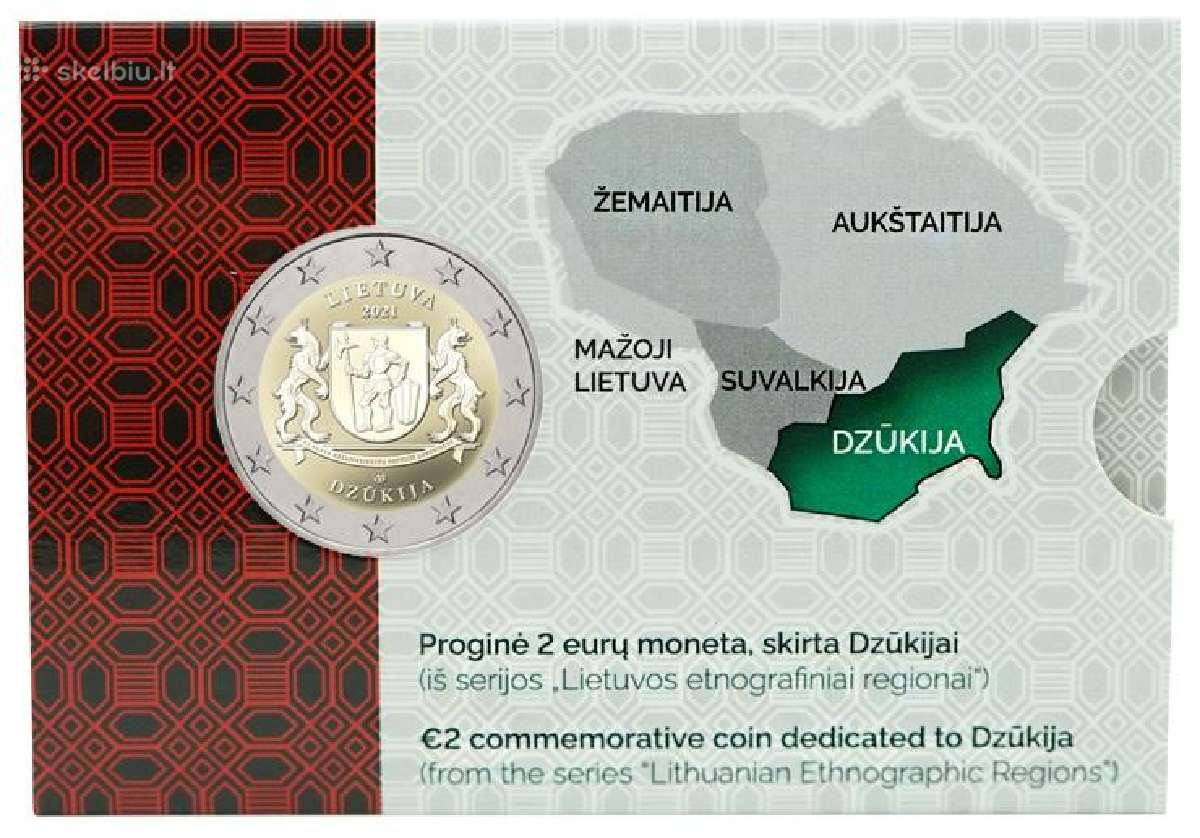 Lietuva 2021 Dzūkija 2 eurų moneta