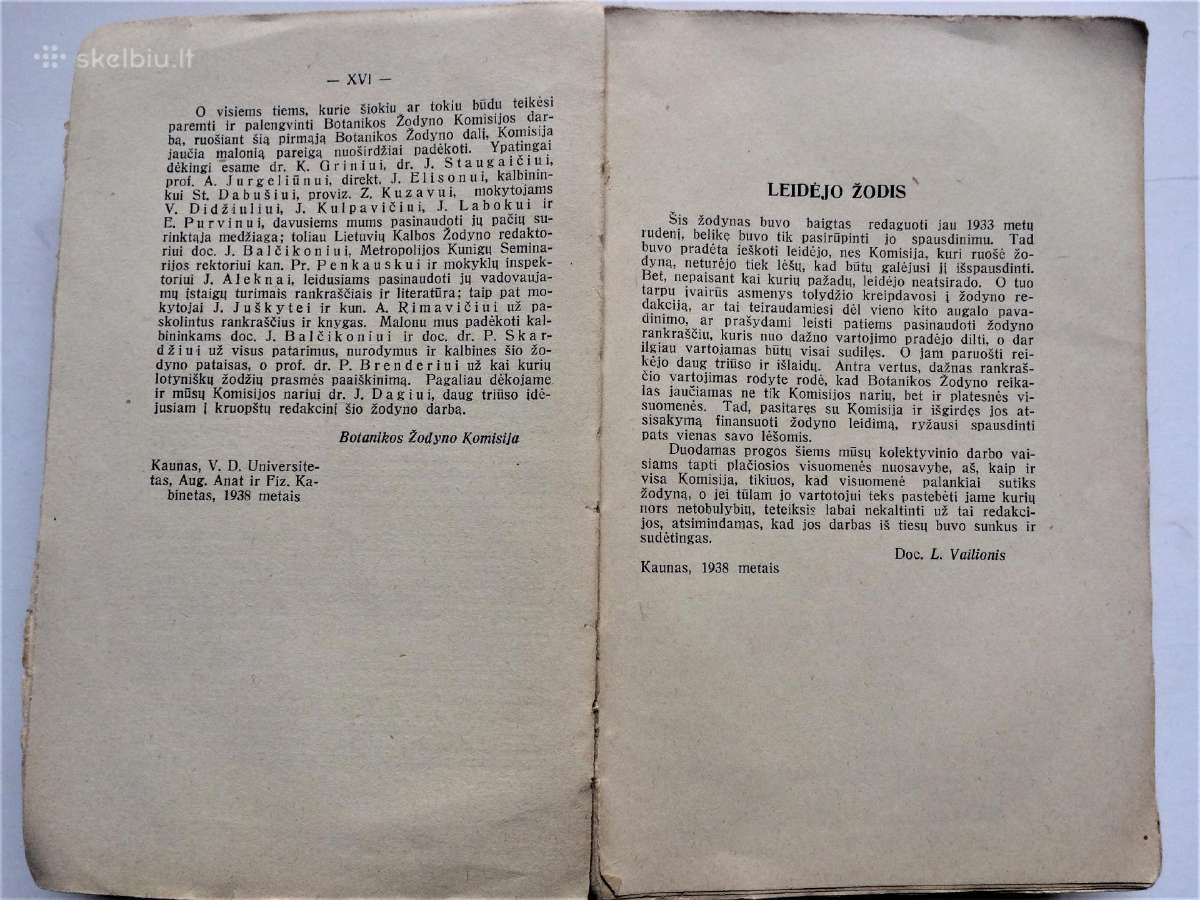 Parduodu 1938 m. Lietuvišką Botanikos Žodyną - nuotraukos Nr. 3