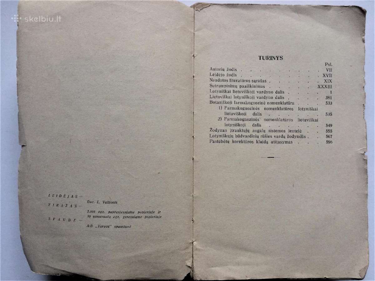 Parduodu 1938 m. Lietuvišką Botanikos Žodyną - nuotraukos Nr. 4