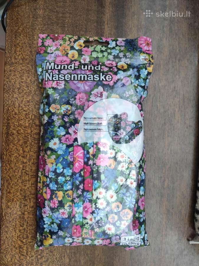 Veido kaukes 10 vnt 3 sluoksniu