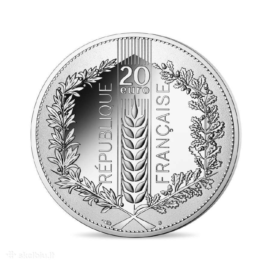 20 Eur sidabrinė moneta The Oak, Prancūzija 2021 - nuotraukos Nr. 2