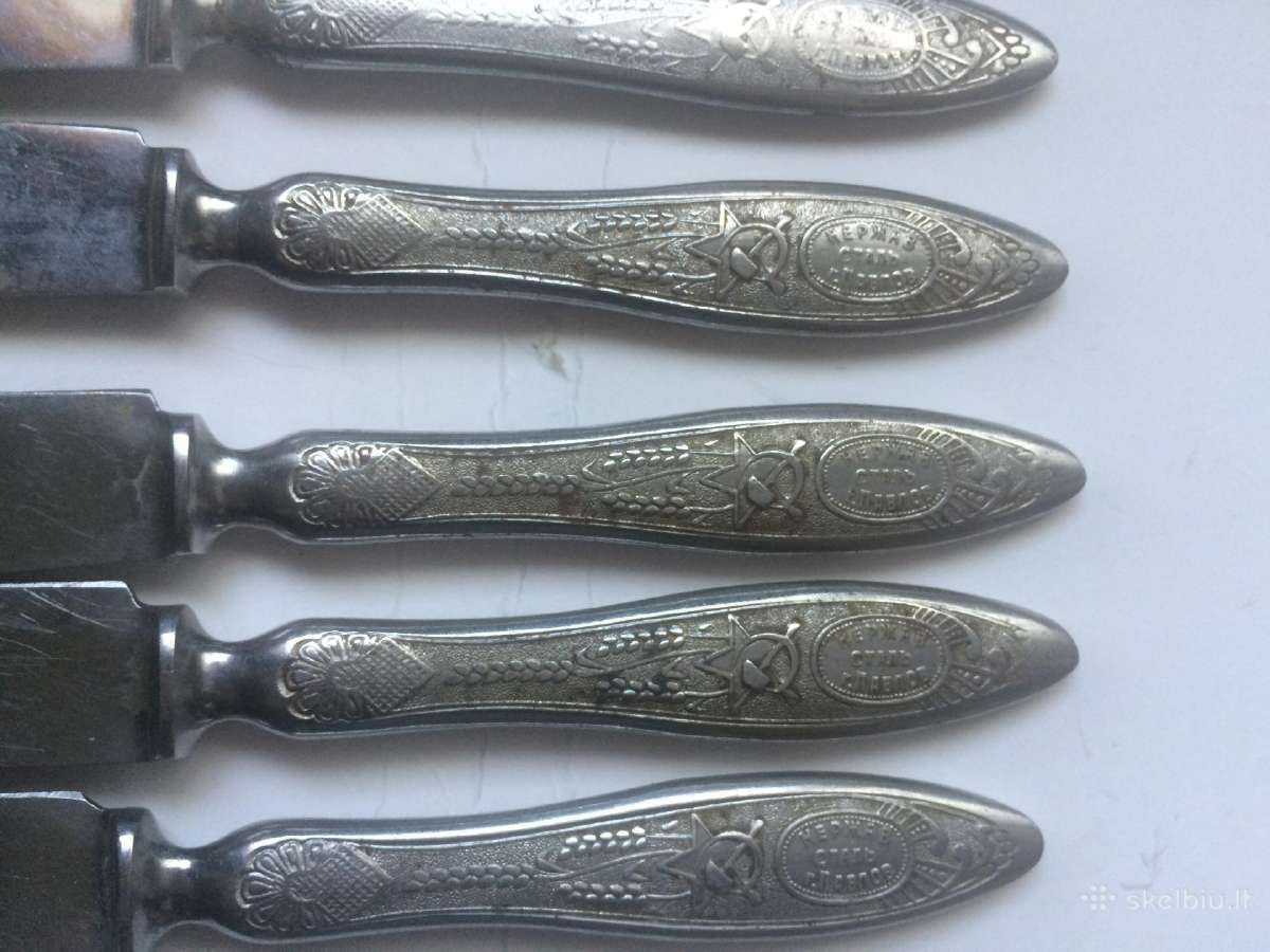 Stalo peiliai ir šakutės / tarybinė Russian Art - nuotraukos Nr. 3