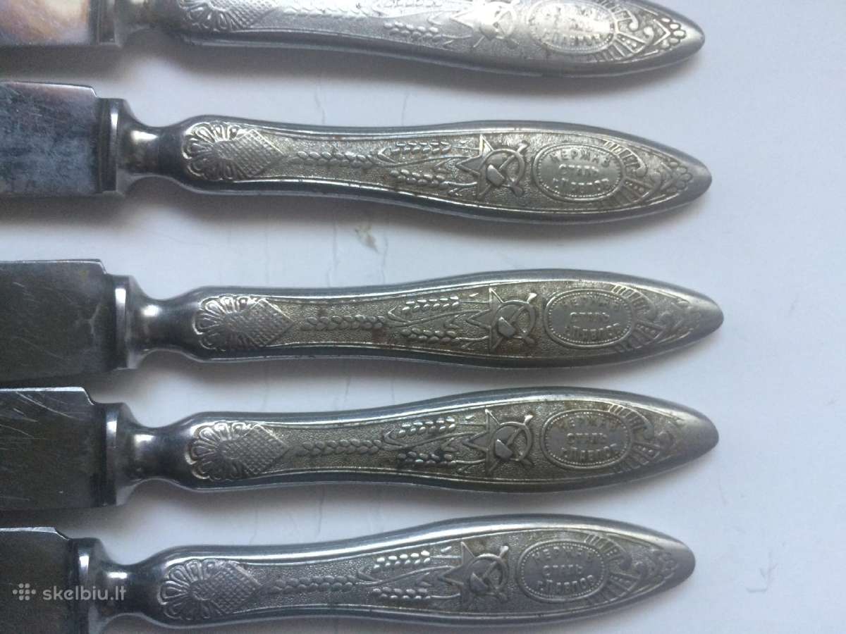 Stalo peiliai ir šakutės / tarybinė Russian Art - nuotraukos Nr. 3