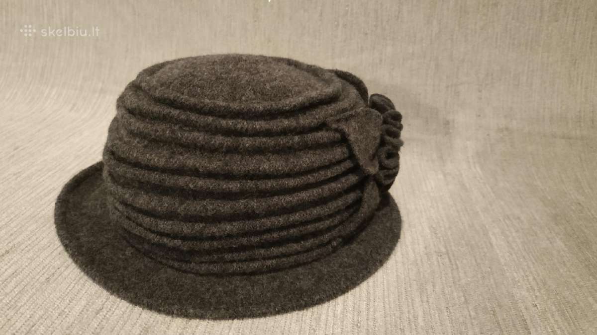 Pilka skrybėlė-kepurė - nuotraukos Nr. 3