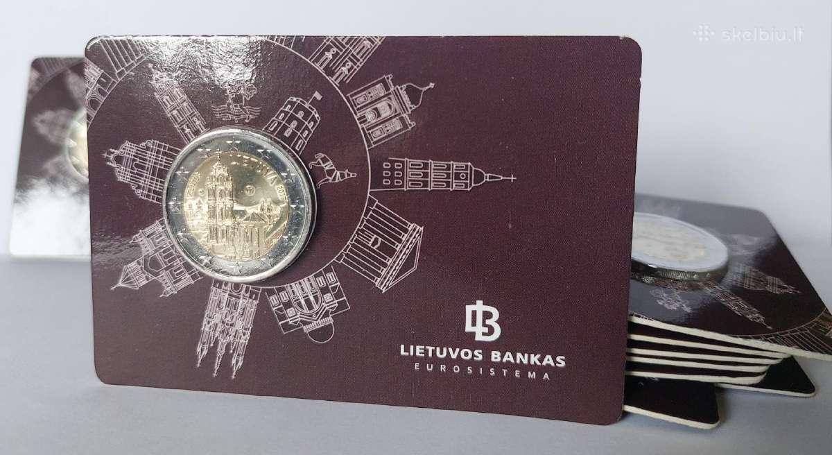 2 € moneta skirta Vilniui, violetinė kortelė