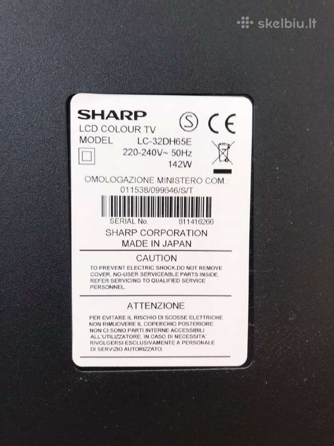 Sharp Aquos Lc-32dh65e 32 įstrižainė arba 81cm - nuotraukos Nr. 7