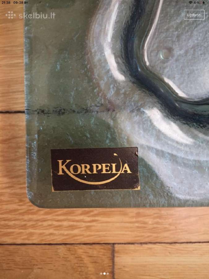 Korpela stiklinė lėkštė - nuotraukos Nr. 3