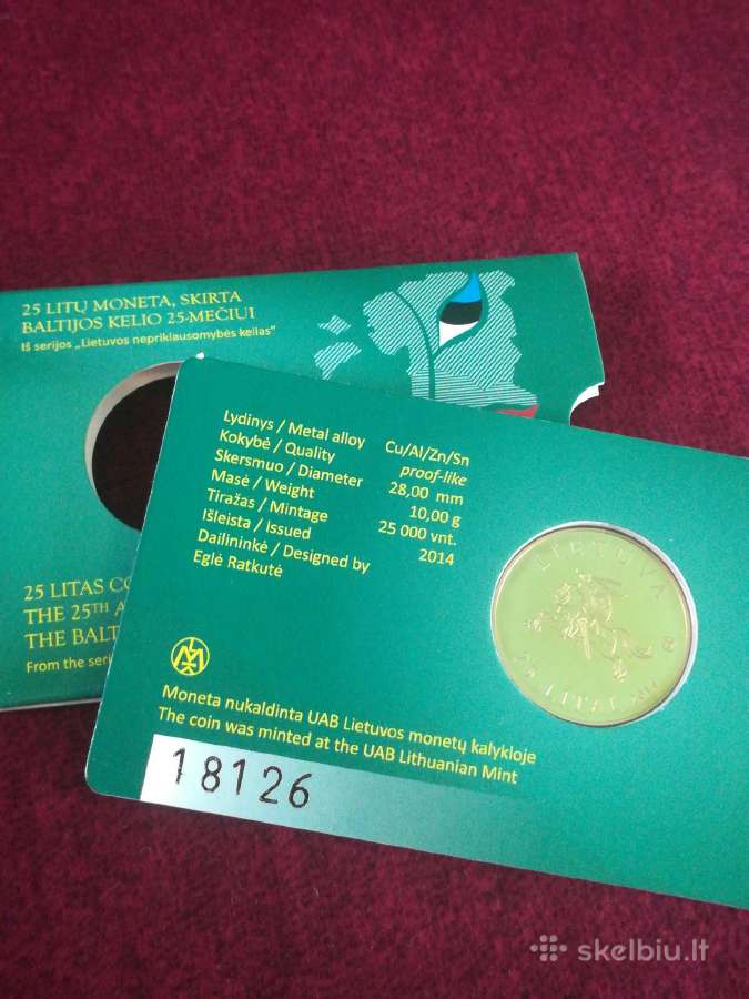 25 litų moneta skirta Baltijos kelio 25-mečiui - nuotraukos Nr. 4