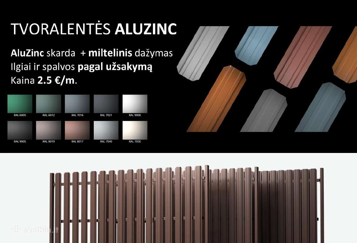 Tvoralentės Aluzinc (dažytos Ral spalvą)