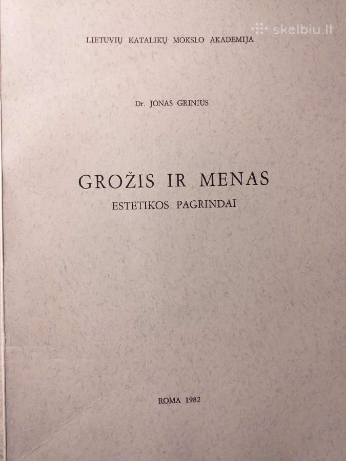 Grožis ir menas. Jonas Grinius