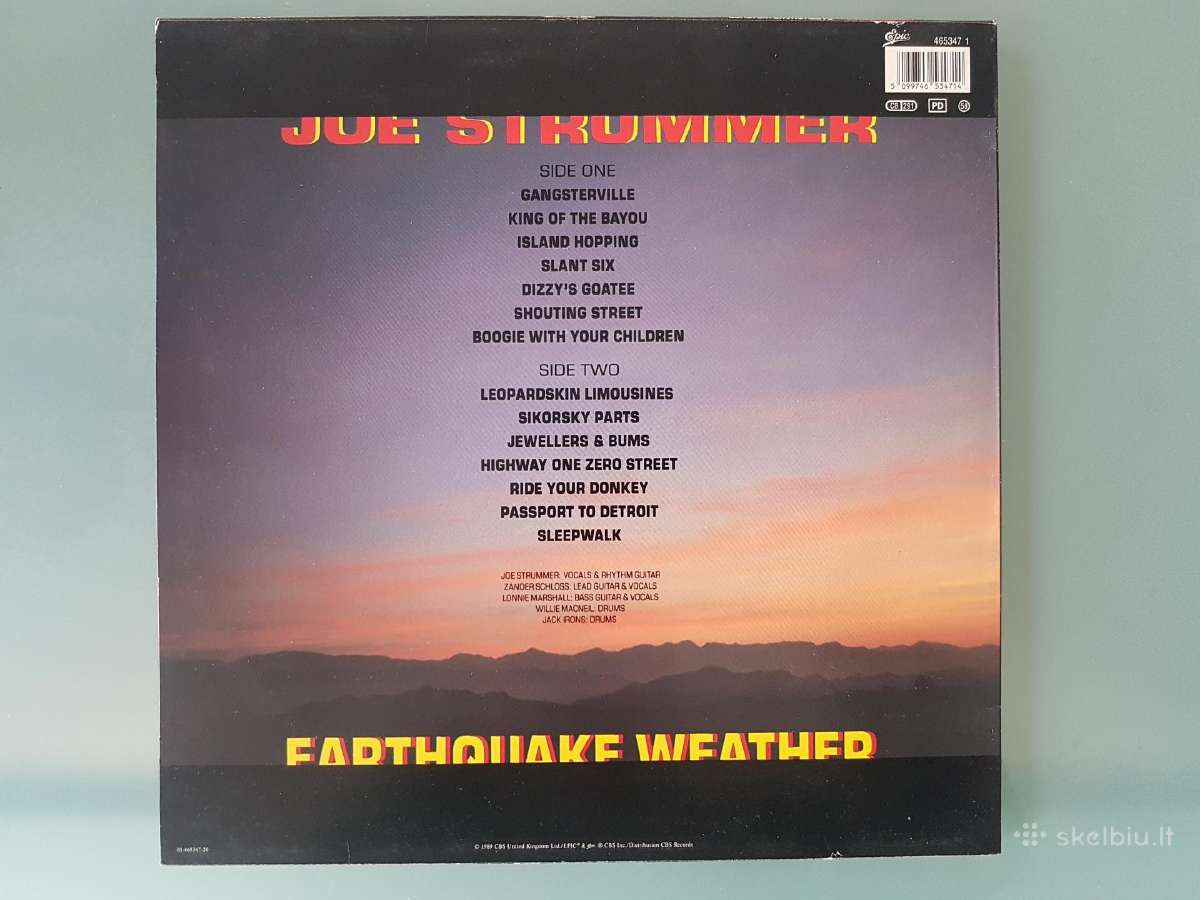 Joe Strummer - Earthquake Weather Plokštelė - nuotraukos Nr. 2