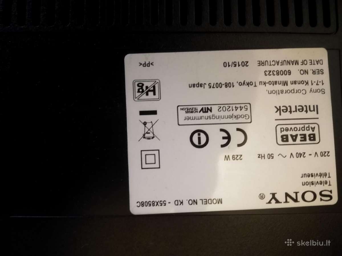 Parduodu LED TV Smart Sony Kd55-x8508c Android. - nuotraukos Nr. 2