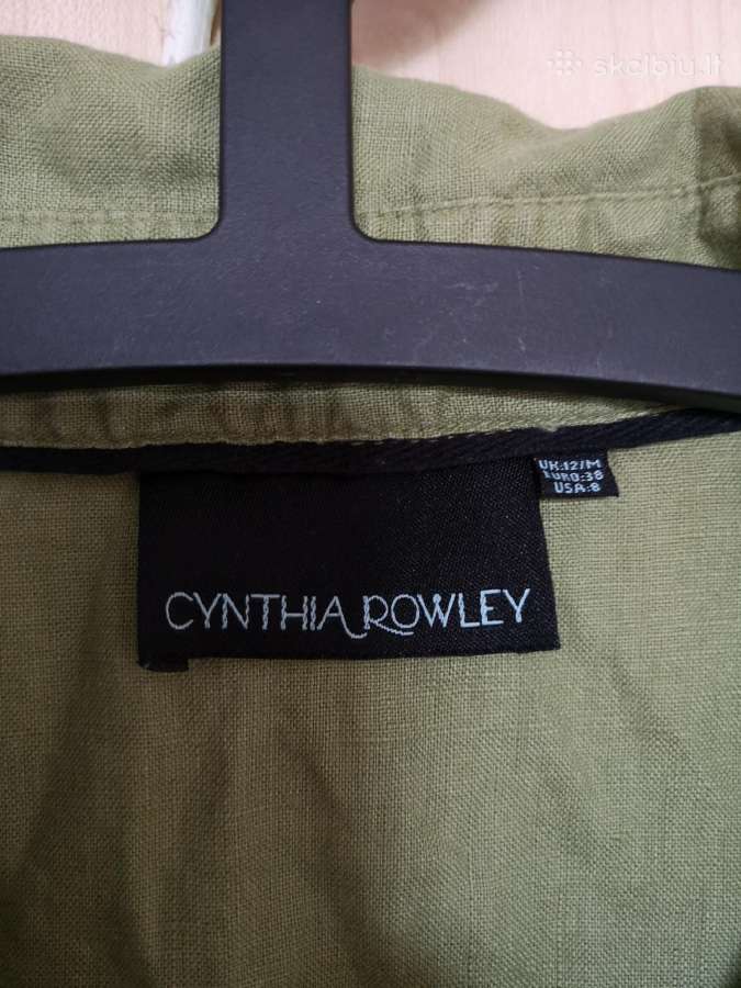 Cynthia Rowley žalios spalvos lininė suknelė - nuotraukos Nr. 3